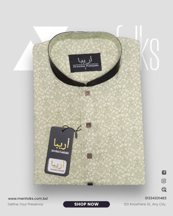 Stylish Printed Cotton Panjabi – Eye-Catching Comfort | MENFOLKS