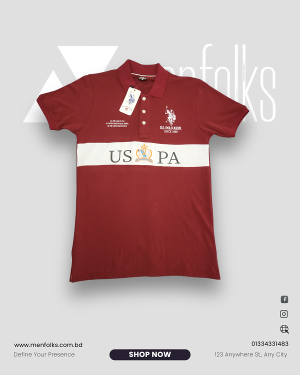 Stylish Maroon U.S. Polo T-Shirt – Fresh Everyday Look