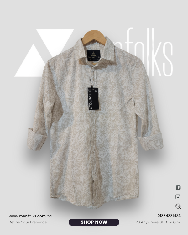 Classic Mens Printed Shirt-Full Sleeve Shirt
