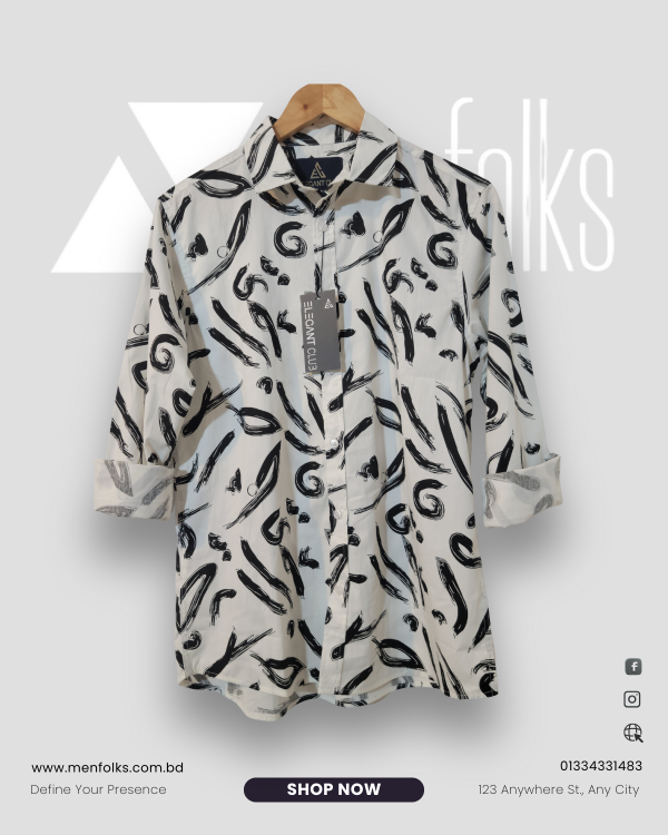 Stylish Printed Shirt Menfolks Full Sleeve