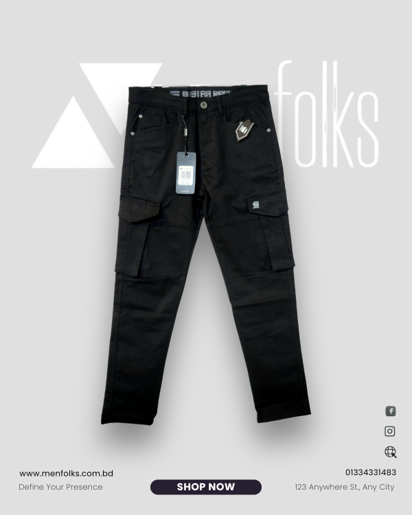 Black Six-Pocket Cargo Pant – Rugged Street Style | MENFOLKS