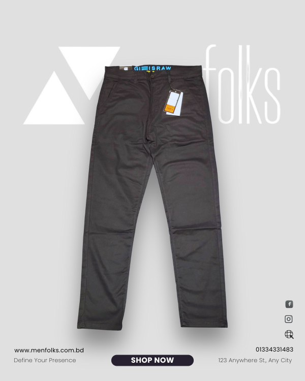Classic Black Twill Pant – Sleek & Versatile | MENFOLKS