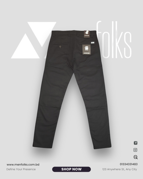 Classic Black Twill Pant – Sleek & Versatile | MENFOLKS